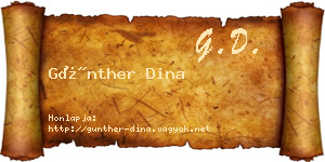 Günther Dina névjegykártya
